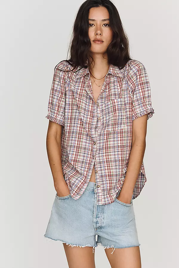 Pilcro Aly Puff-Sleeve Blouse