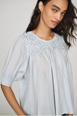 By Anthropologie Smocked Swing Blouse