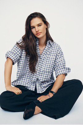 Maeve Mabel Boxy Oxford Shirt