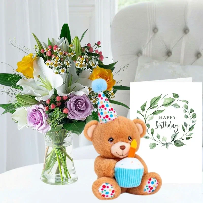 Image of Glaze, Keeleco Happy Birthday Bear (15cm) & Birthday Card