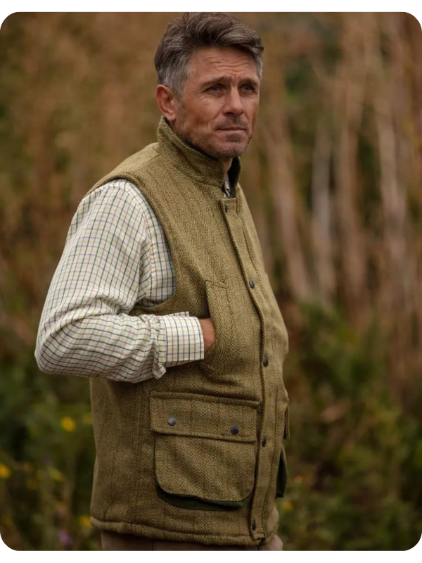 Walker and Hawkes – Men’s Derby Tweed Barrington Shooting Gilet