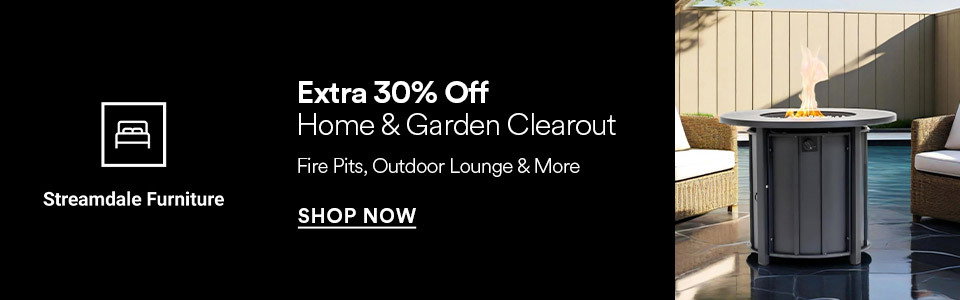 STREAMDALE - Extra 30% Off Home & Garden Clearout | Fire Pits, Outdoor Lounge & More - SHOP NOW >