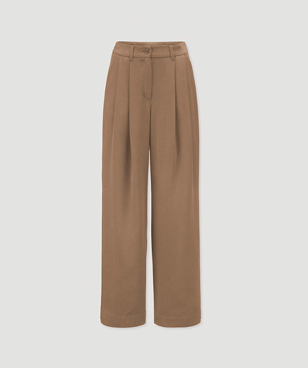 Gewebe Hose Wide Leg aus TENCEL™ Lyocell