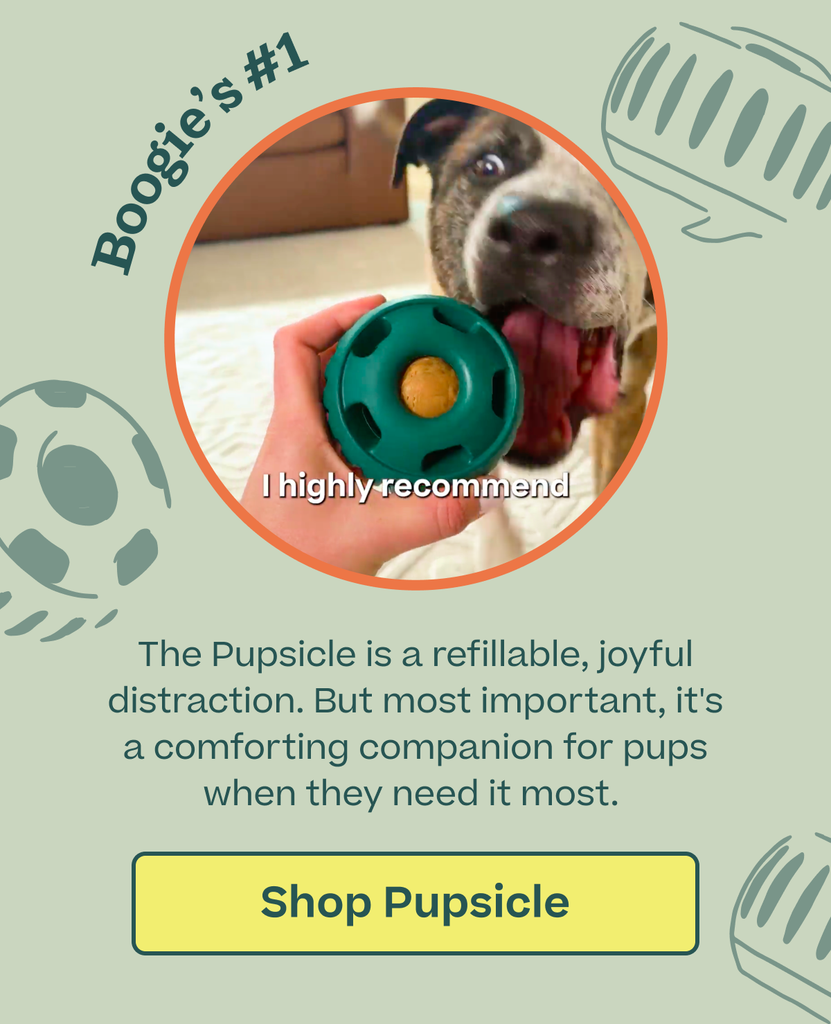The Pupsicle is a refillable, joyful distraction. But most important, it's a comforting companion for pups when they need it most. |Shop Pupsicle