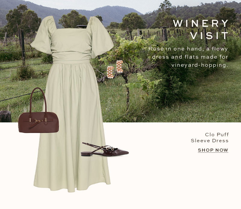Clo Puff Sleeve Midi Dress - Sage Green