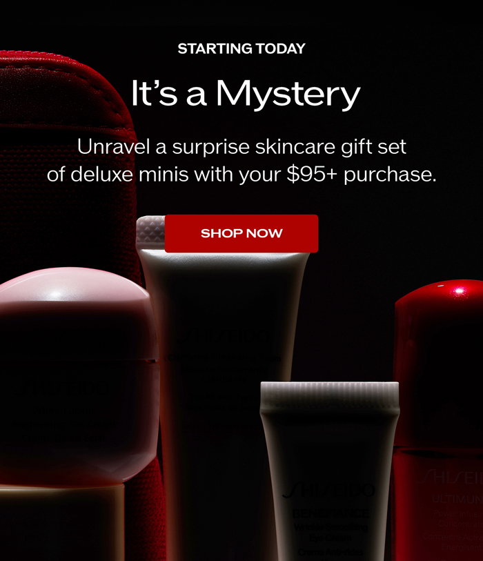 Unravel a surprise skincare gift set of deluxe minis with your $95+ purchase.
