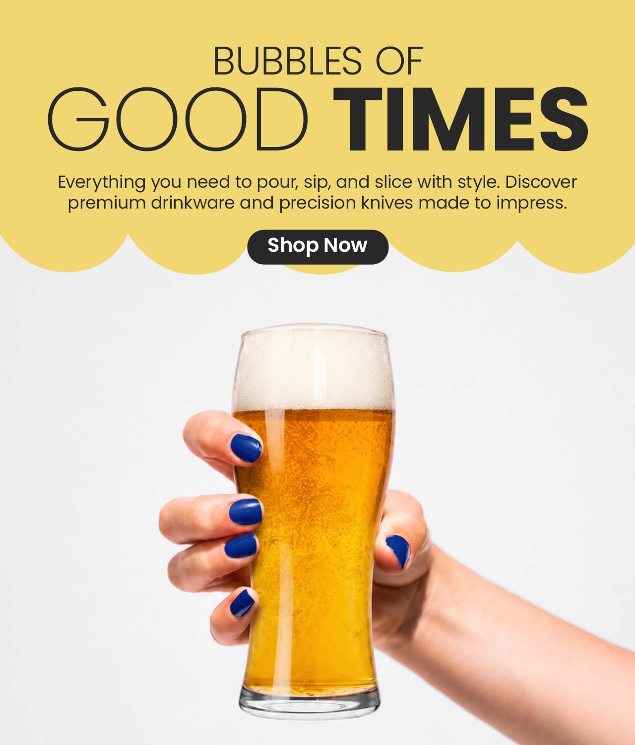 Shop premium drinkware, sparkling beverage makers, beer glasses, and precision knives for every occasion.