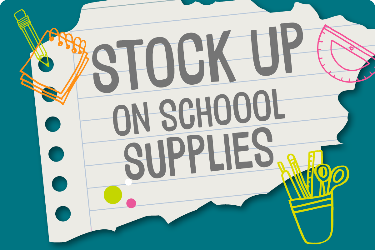 stock up on school supplies