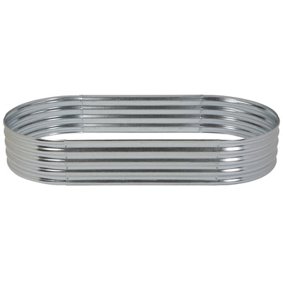 Ironton Oval Raised Garden Planter, 6ft. x 3ft. x 1ft., Galvanized Steel