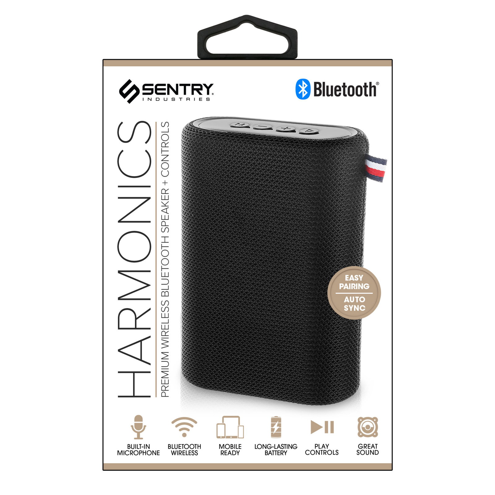 Sentry Premium Harmonics Bluetooth Speaker, Wireless Portable Speaker, Built-In Microphone, 7-Hr. Play Time, Model# SPBT9