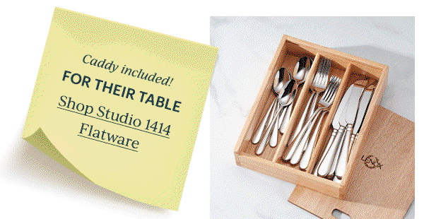 Caddy included!  FOR THEIR TABLE  Shop Studio 1414 Flatware