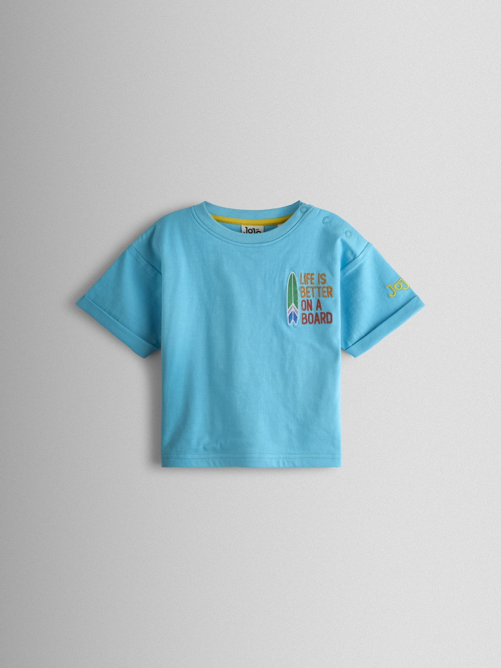 JoJo Maman Bébé Blue Surf Graphic T-Shirt Aqua Blue