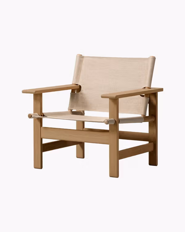 Sedia Canvas, rovere oliato - tela naturale