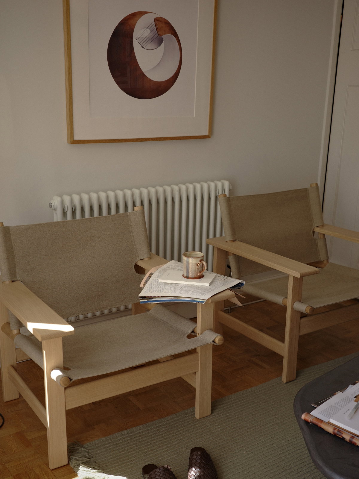 Sedia Fredericia Canvas, rovere oliato - tela naturale