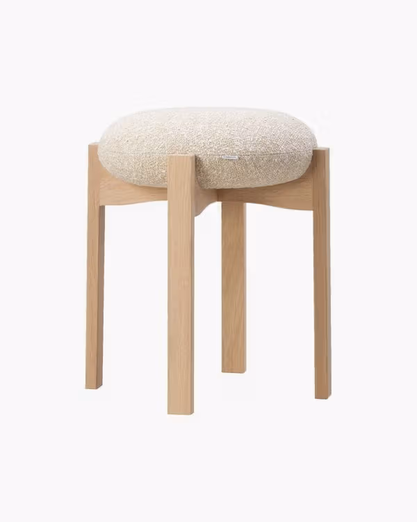 Sgabello Pioneer, rovere laccato - beige Zero 0001