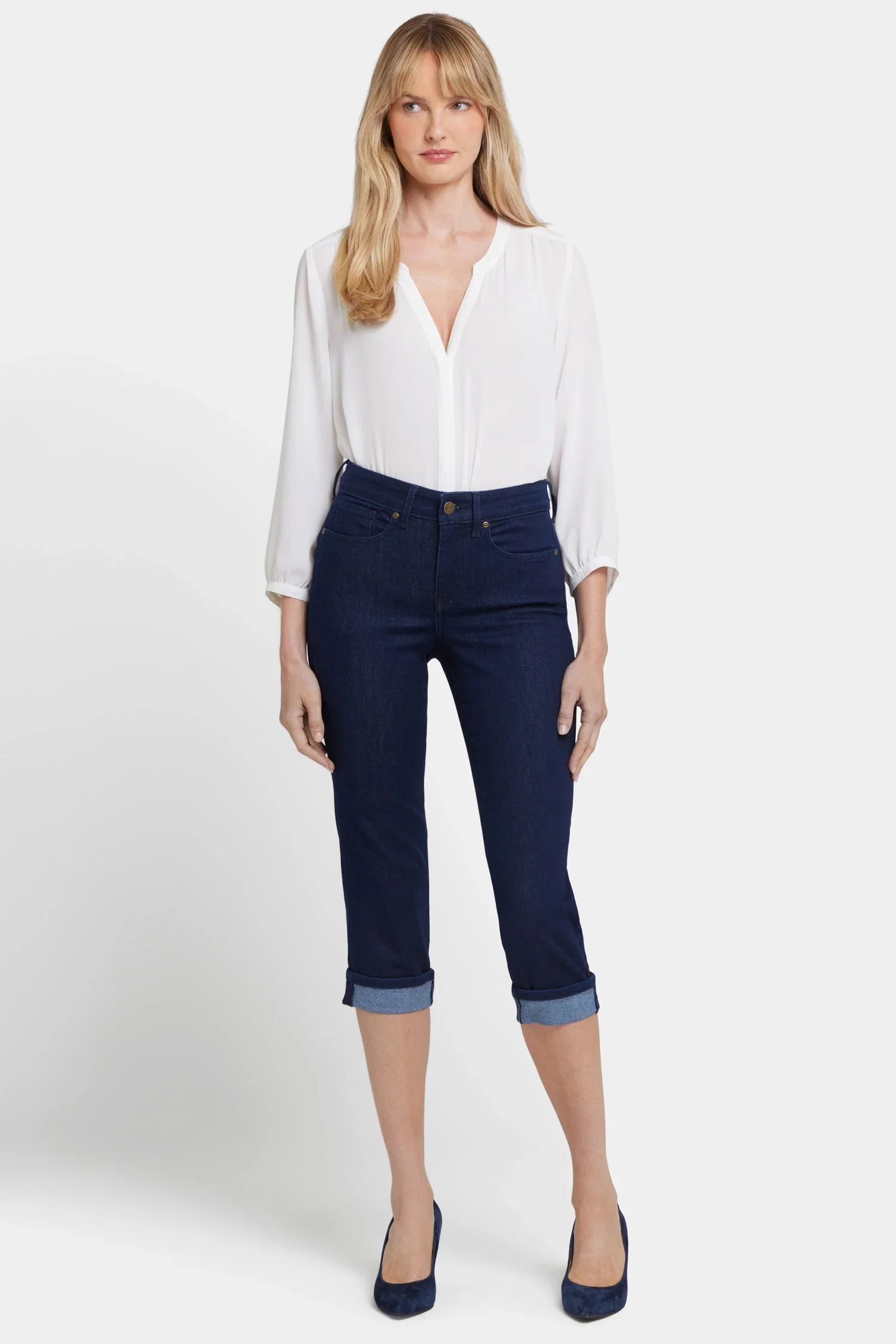 Image of Marilyn Straight Crop Jeans - Rinse