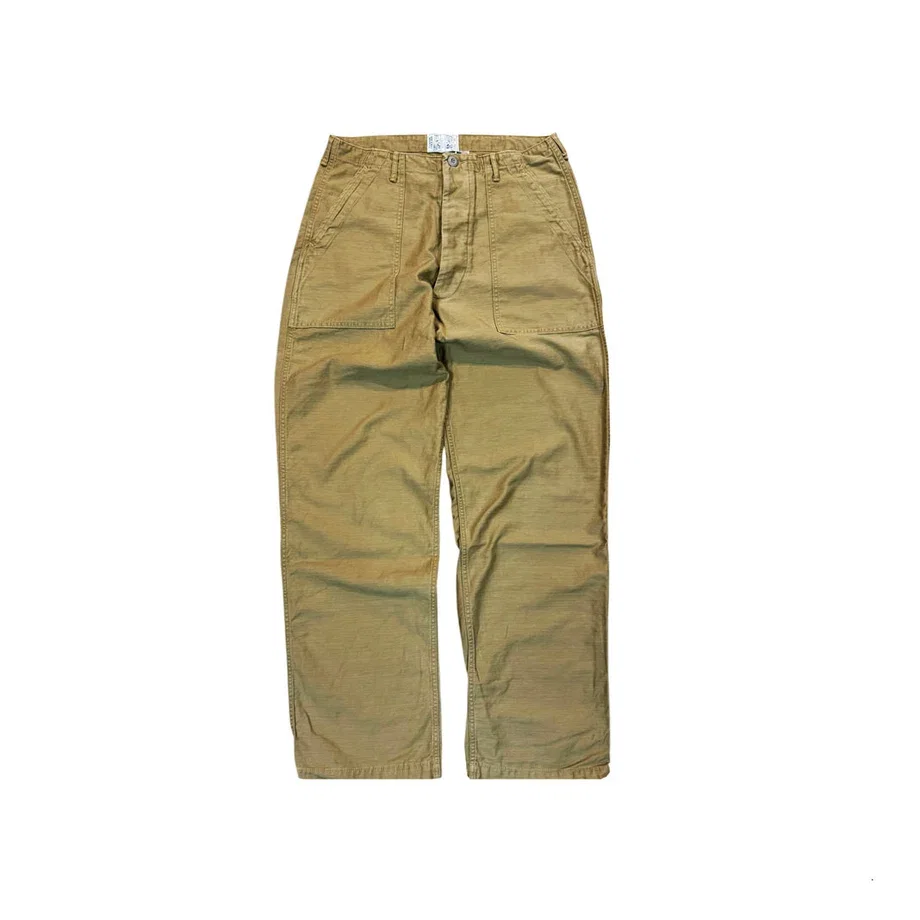107 60's era GI chinos in 12 oz West Point Khaki Baker Back Cotton Satin