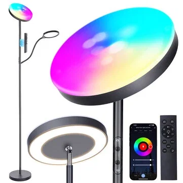 [EU Direct] BlitzWill® BWL-FL6 36W Smart RGB Floor Lamp with Dual Heads Triple Light Zones Dimmable CCT Lighting APP & Remote Control