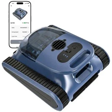 [EU Direct] Seauto SAT30 New Cordless Robotic Pool Vacuum 180 Mins Runtime Wall Climbing Waterline Cleaning Smart Navigation for Above Ground In Ground Pools up to 2150 sq ft Full Pool Cleaning Coverage