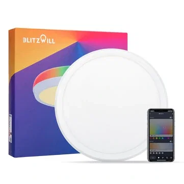 [EU Direct] BlitzWill® BW-CLT1 LED Smart Ceiling Light 30cm with Main Light and RGB Atmosphere Light 2700-6500K Adjustable Temperature APP Remote Control Optional & DIY Scene Mode