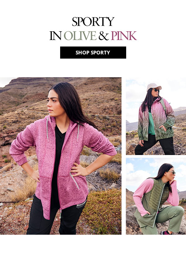 Sporty in olive & pink