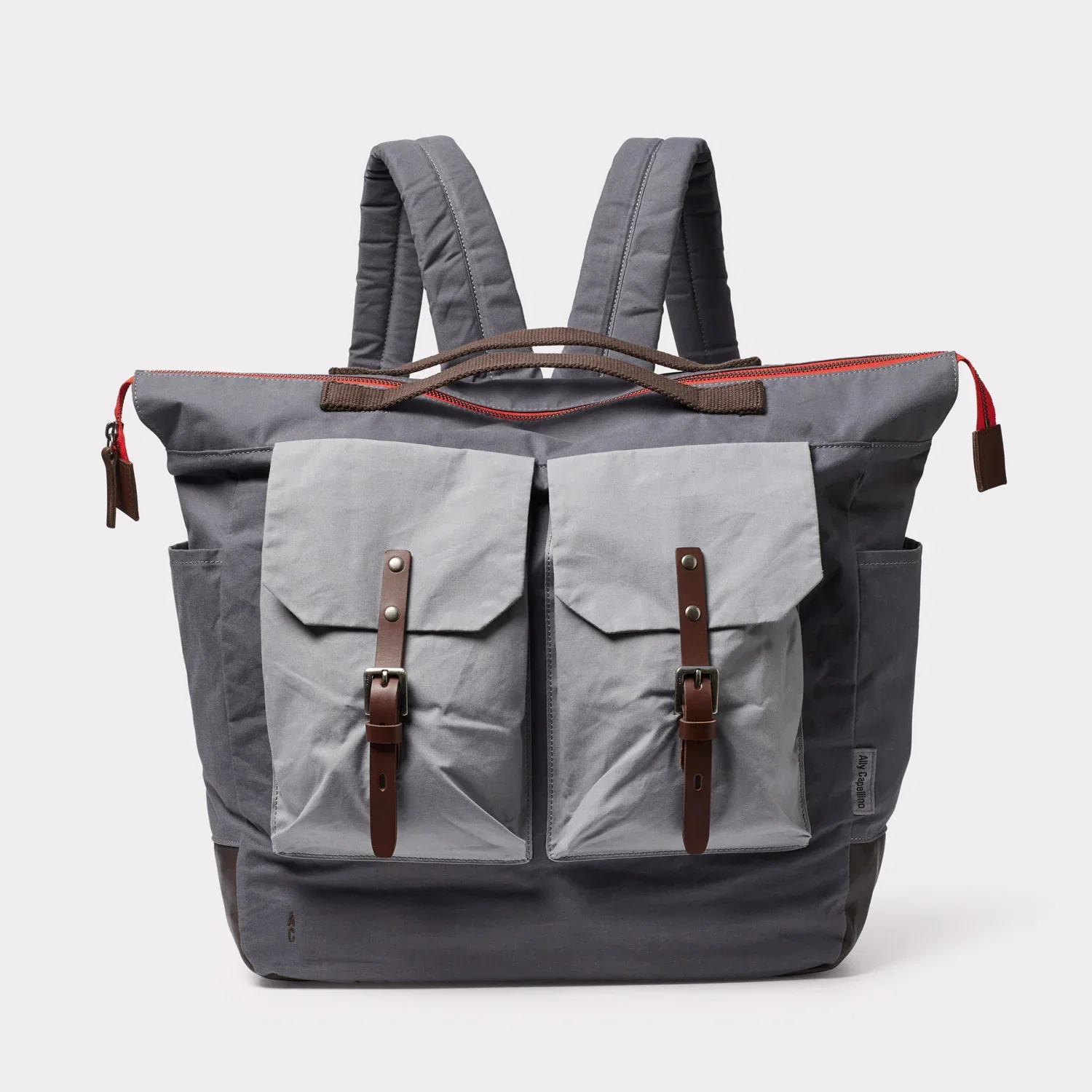Image of FRANK Large Waxed Cotton Backpack in Tarmac