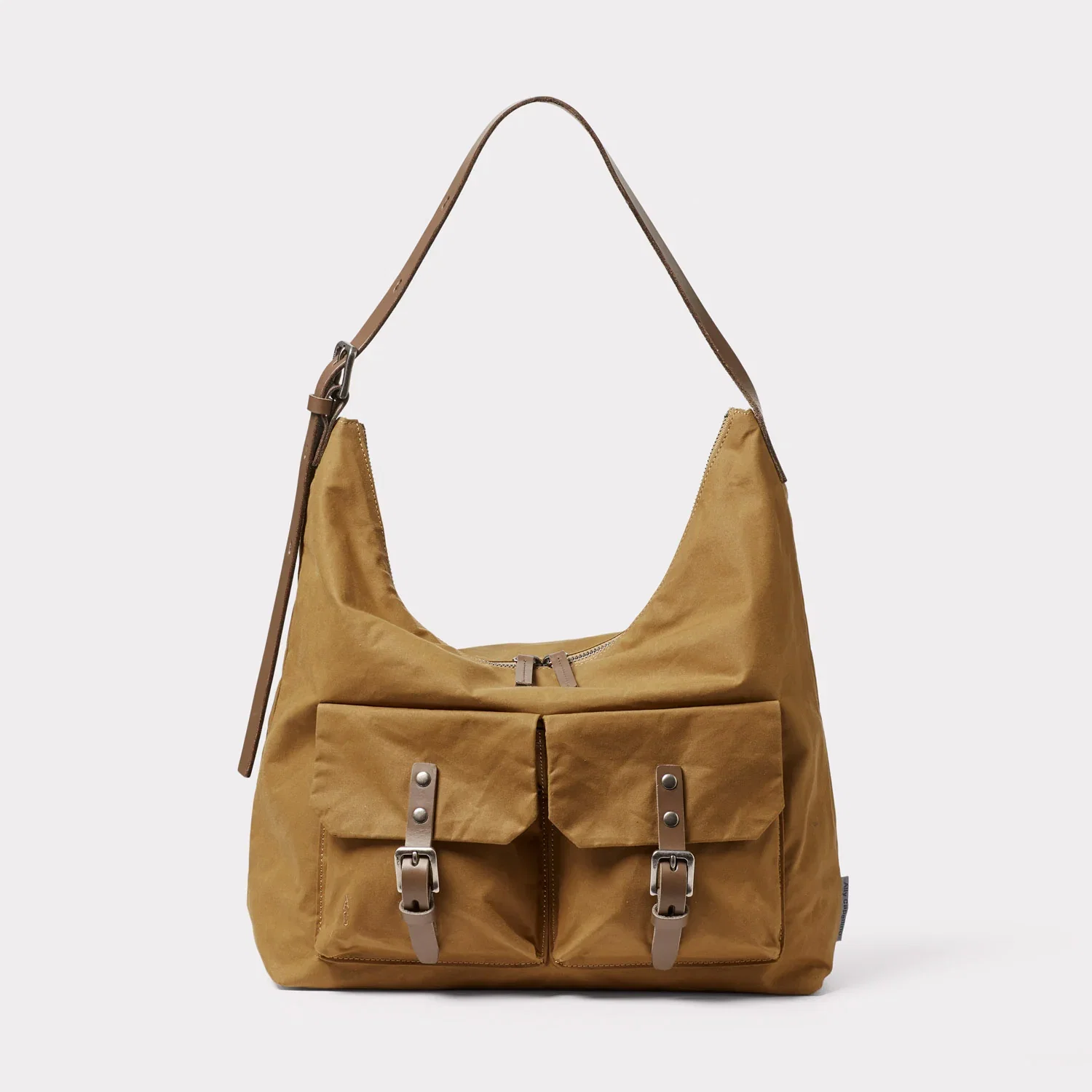 Image of FONZ Waxed Cotton Hobo Bag in Chert
