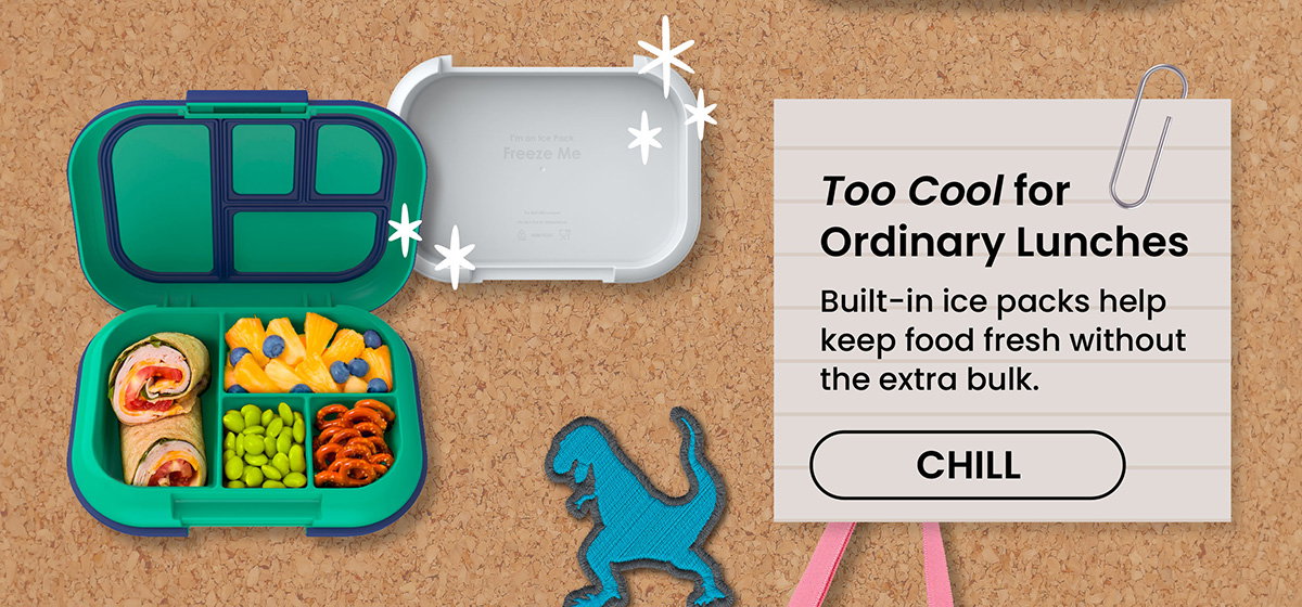 Too Cool For Ordinary Lunches - Built-In Ice Packs Help Keep Food Fresh Without The Extra Bulk - Chill