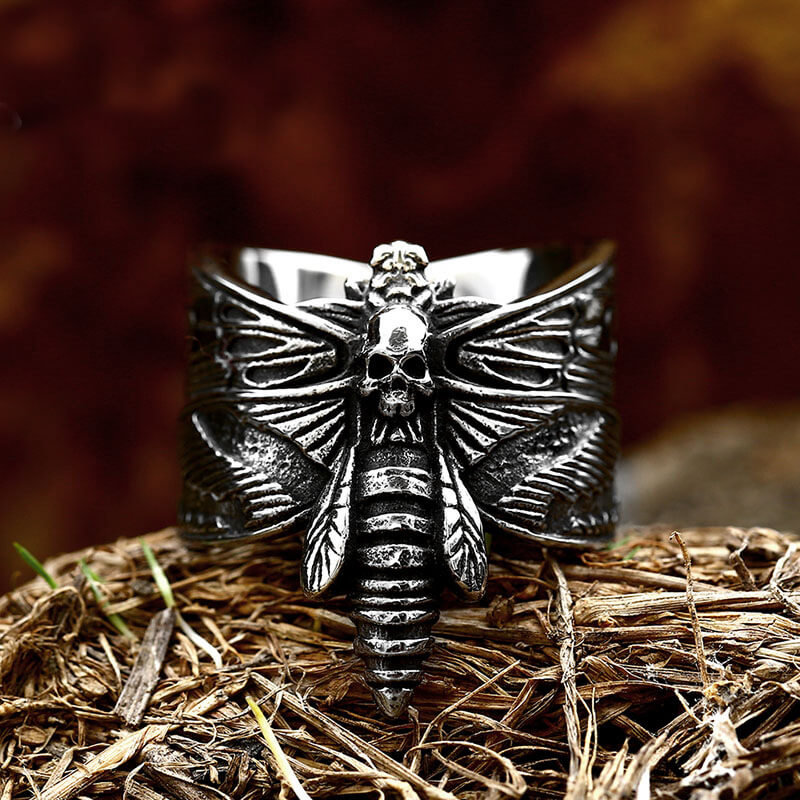 Image of Death Head Moth Skull Ring