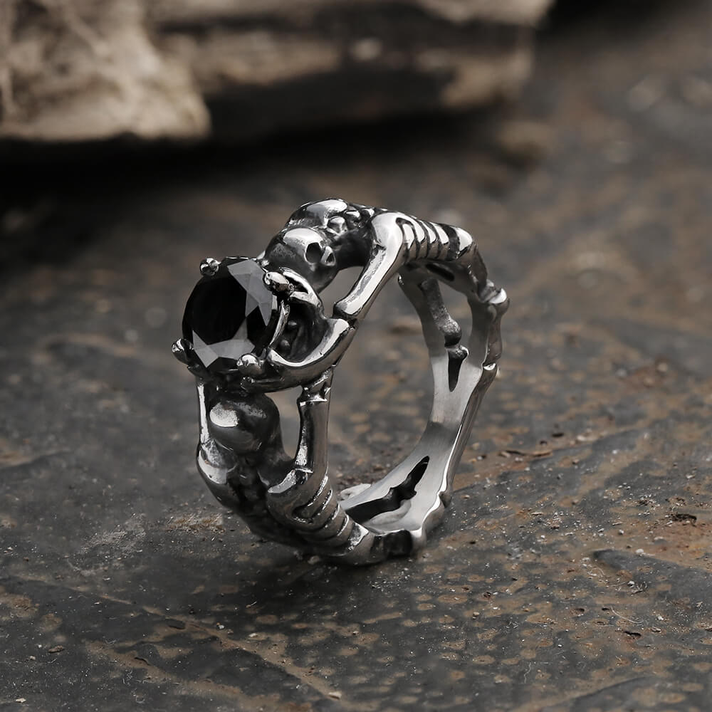 Image of Gothic Tribute Gem Skull Ring