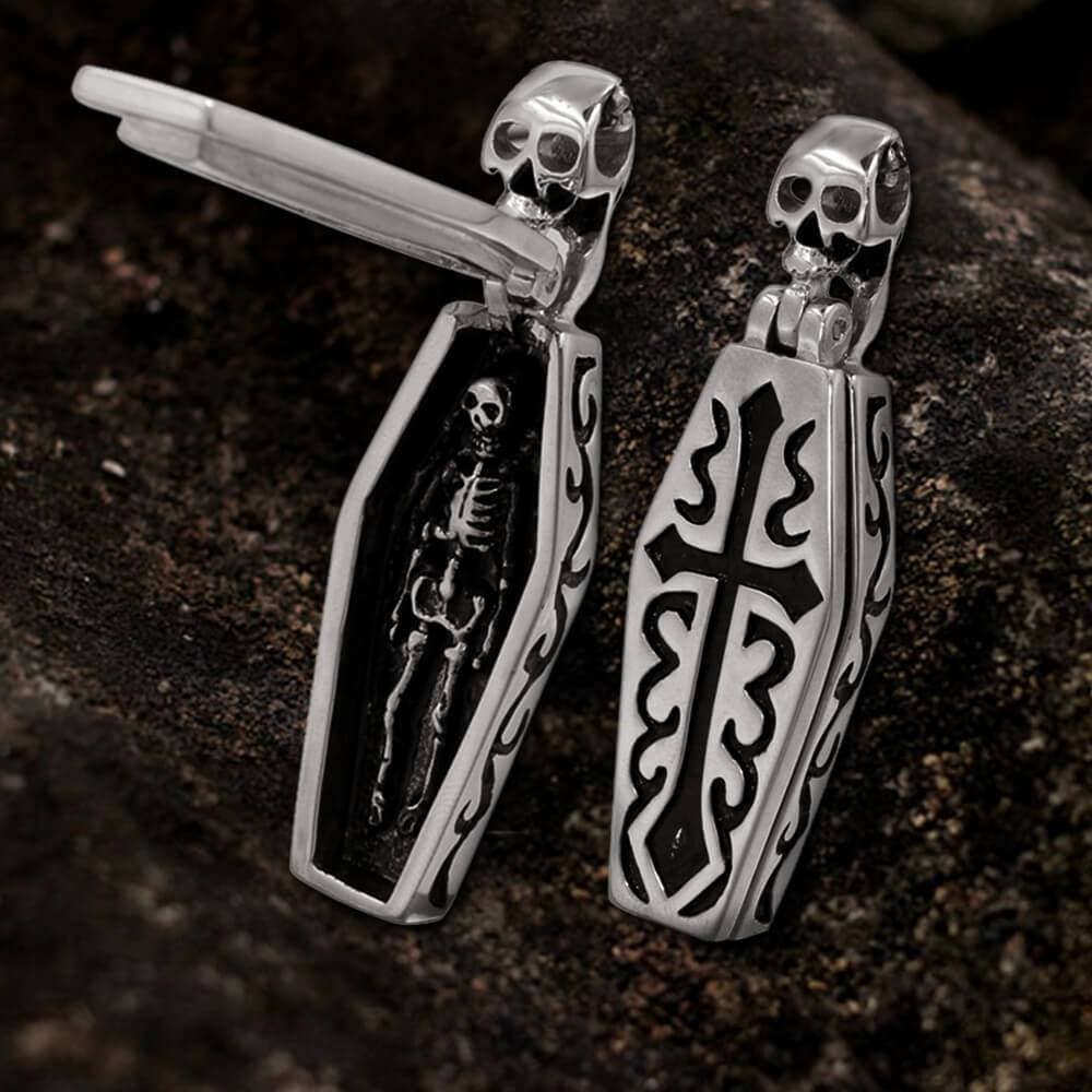 Image of Openable Coffin Skull Pendant