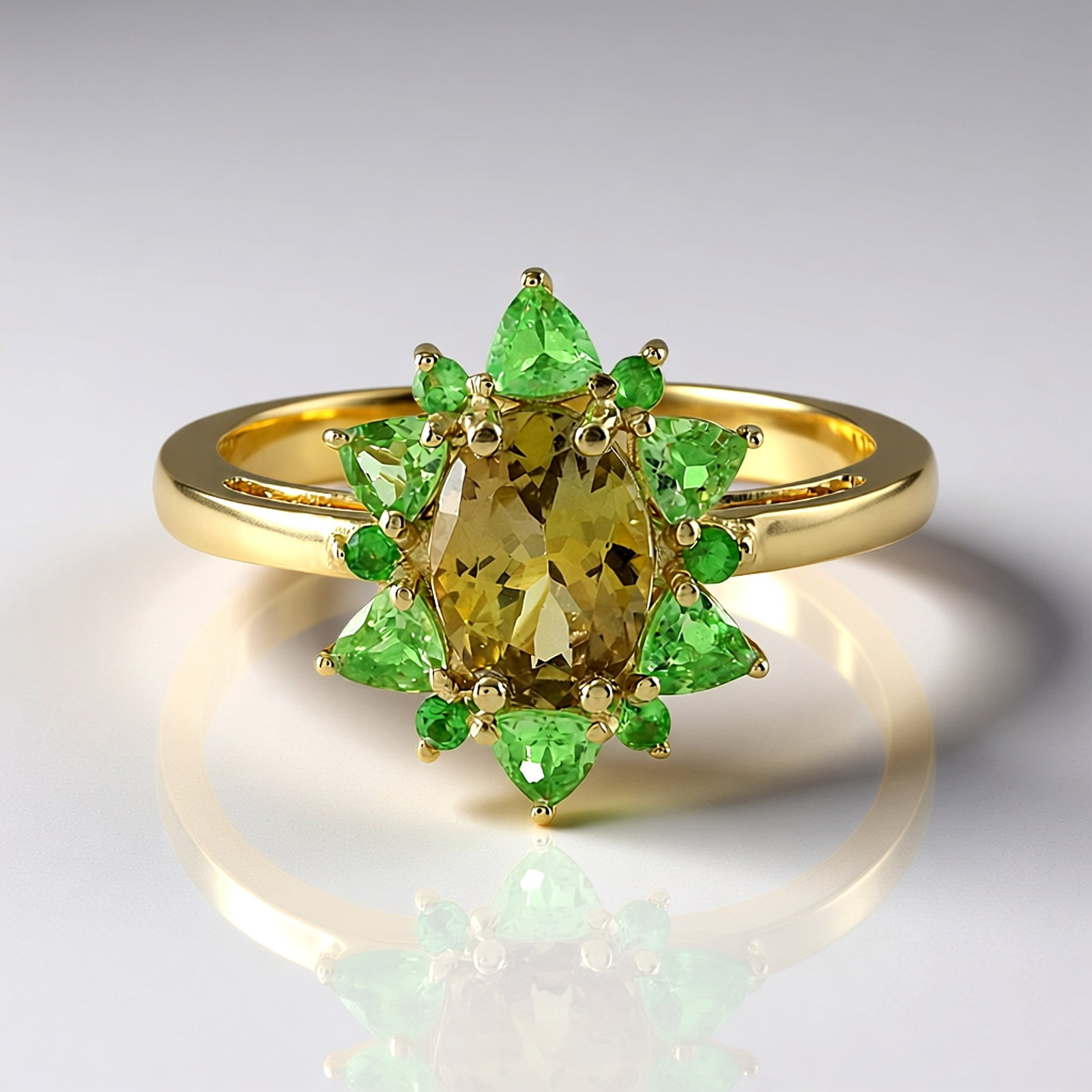 Zilveren Ring met Roségouden Plating en Witte Cambodjaanse Zirkonen – 0,16 ct Geometrisch