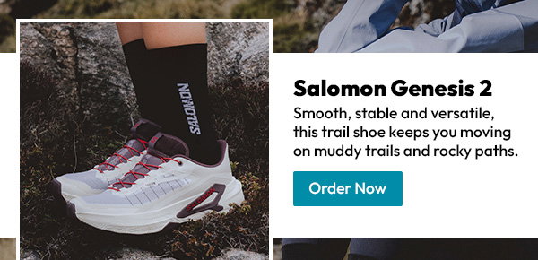 Salomon Genesis 2 | Smooth, stable and versatile, this trail shoe keeps you moving on muddy trails and rocky paths. | Order Now