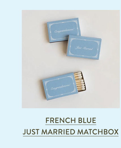 French Blue Just Married Matchbox 