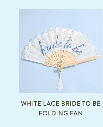 White Lace Bride To Be Folding Fan