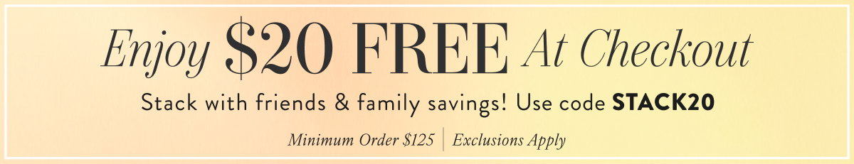 Free $20 with code STACK20