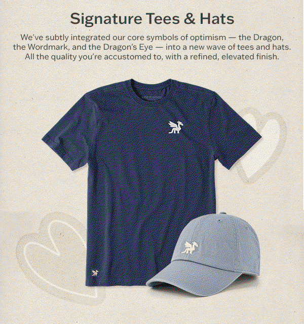 Signature tees and hats.