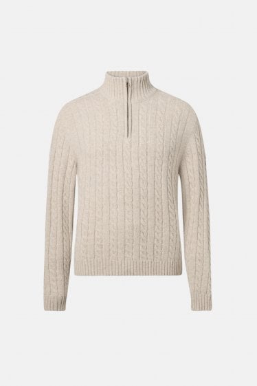 Westport Quarter Zip Sweater Stone