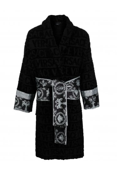 Versace Cotton Bathrobe Black