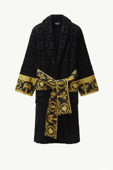 Versace Cotton Bathrobe Black