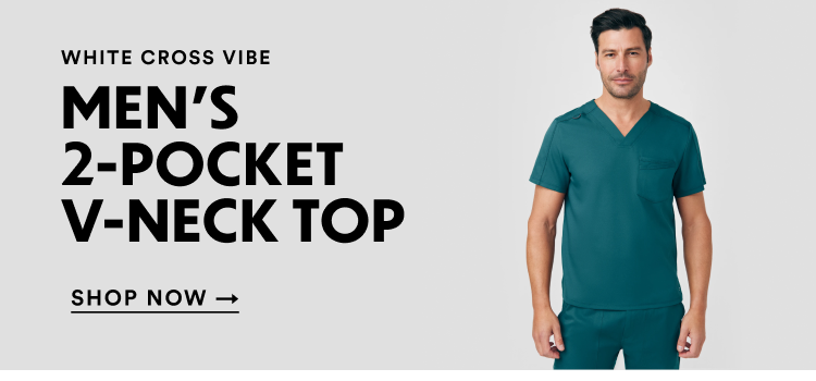 White Cross Vibe | Men's 2-Pocket V-Neck Top | Shop Now
