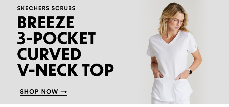 Skechers Scrubs | Breeze 3-Pocket Curved V-Neck Top | Shop Now