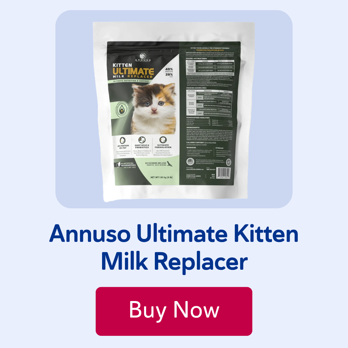 Annuso Ultimate Kitten Milk Replacer