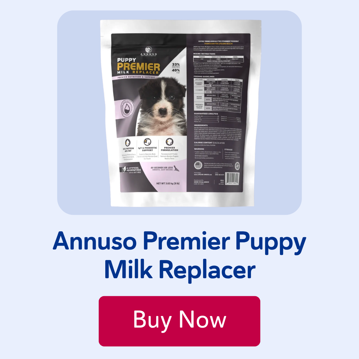 Annuso Premier Puppy Milk Replacer