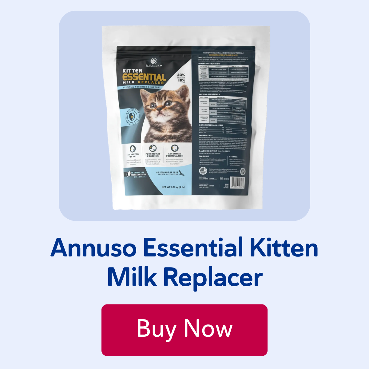 Annuso Essential Kitten Milk Replacer