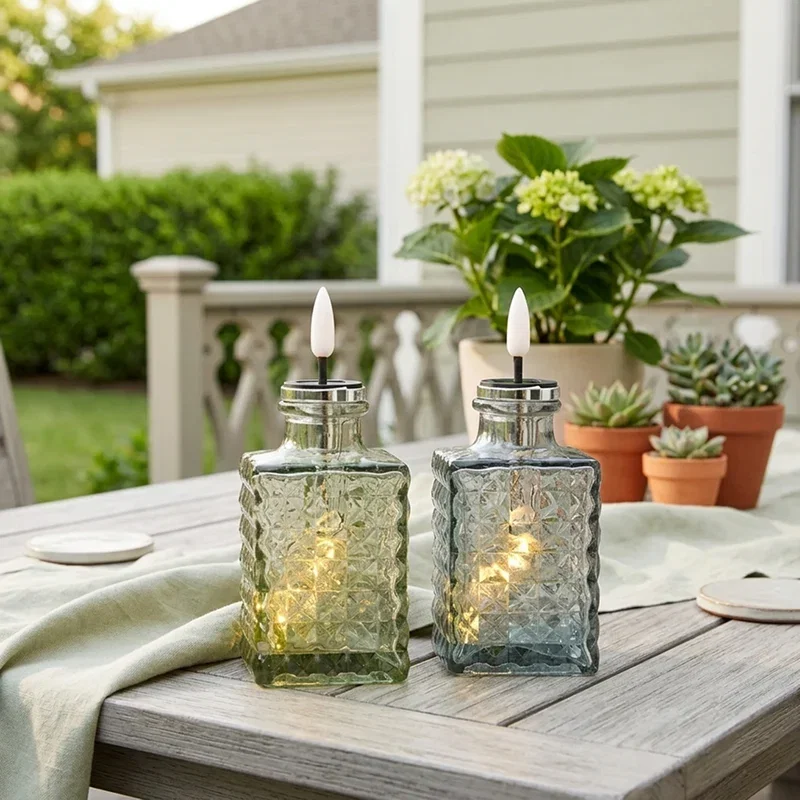 Image of Solar LED Bitters Glass Aux Candle Light