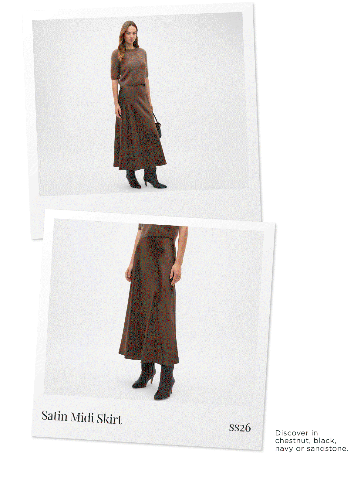 New Woman Arrivals. Elegant in its simplicity, the satin midi skirt is a must-have for effortless styling. Shop Now.