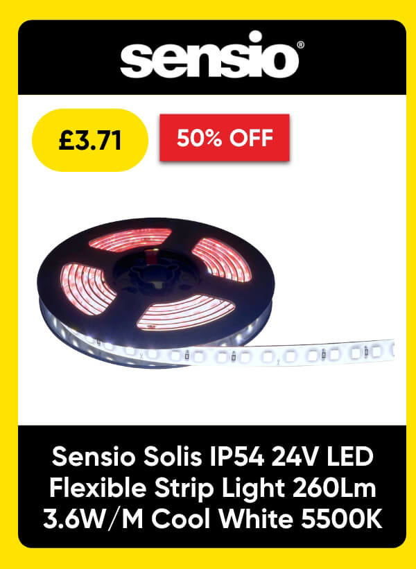 Sensio Solis IP54 24V LED Flexible Strip Light 260Lm 3.6W/M Cool White 5500K