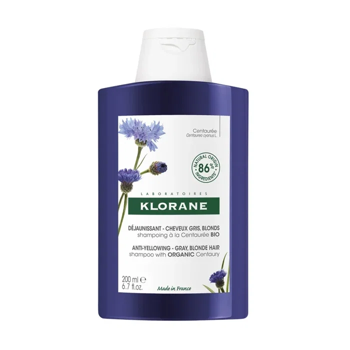 Image of Klorane BIO Ontgelende Duizendguldenkruid Shampoo, Neutraliseert, Geeft glans, Grijs, blond of wit haar 200ml