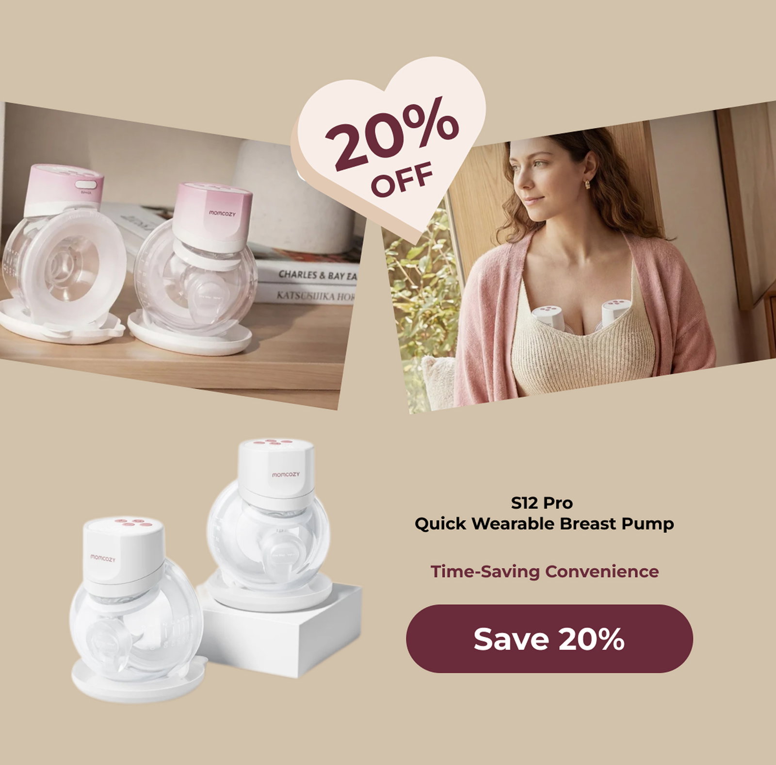 S12 ProQuick Wearable Breast Pump Time-Saving Convenience Save 20%